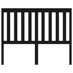 Sänggavel svart 126x6x101 cm massiv furu