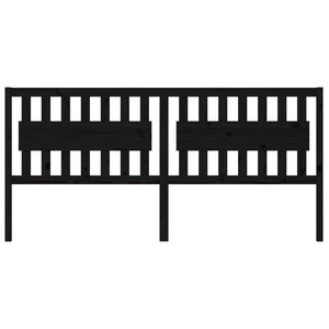 Sänggavel svart 205,5x4x100 cm massiv furu