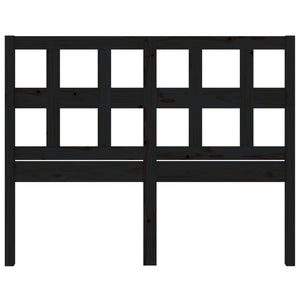 Sänggavel svart 125,5x4x100 cm massiv furu