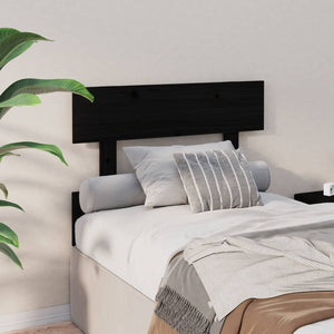 Sänggavel svart 103,5x3x81 cm massiv furu