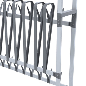 Skohylla med hjul silver 89x27x120 cm