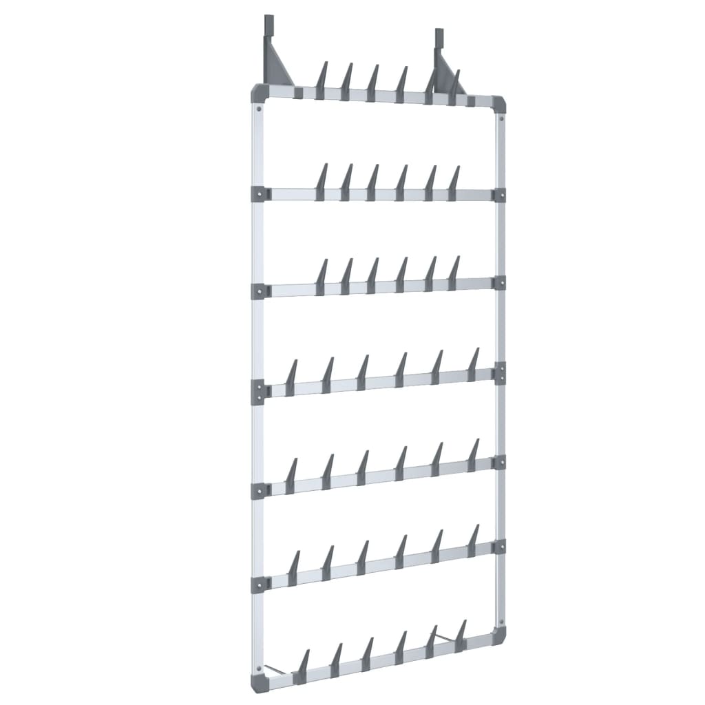 Hängande skoställ silver 66x13x139 cm