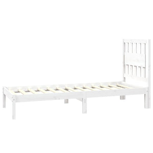 Sängram vit massivt trä 75x190 cm