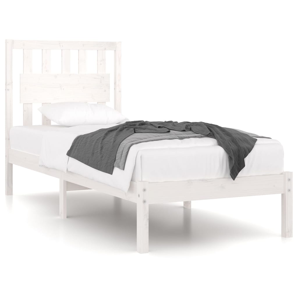 Sängram vit massiv furu 90x190 cm
