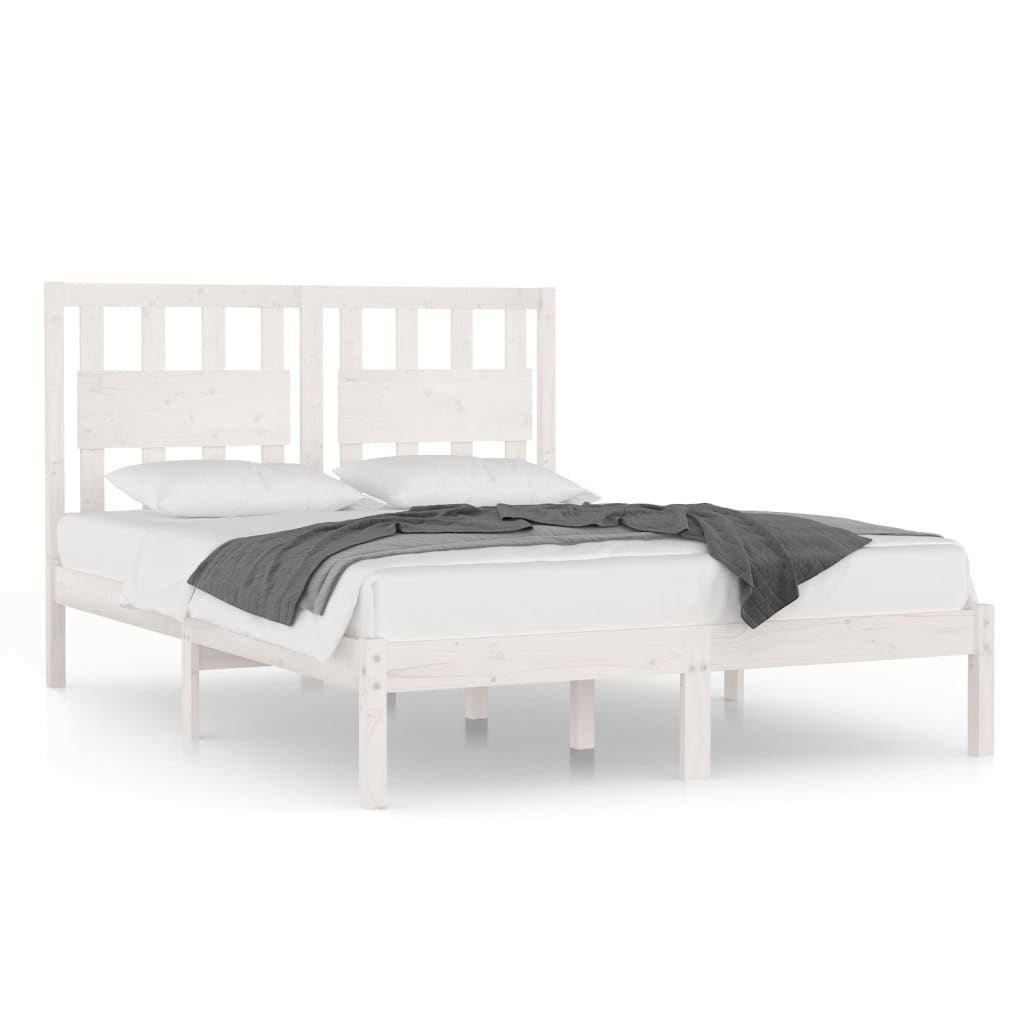 Sängram vit massiv furu 135x190 cm