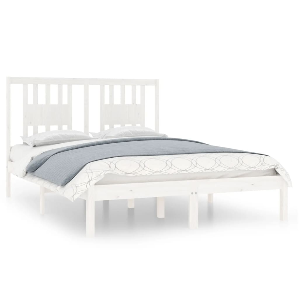 Sängram vit massiv furu 140x190 cm
