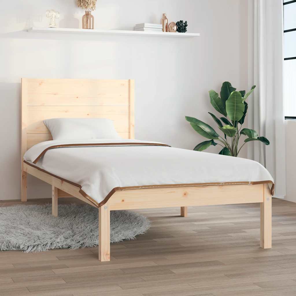 Sängram utan madrass 90x200 cm massiv furu