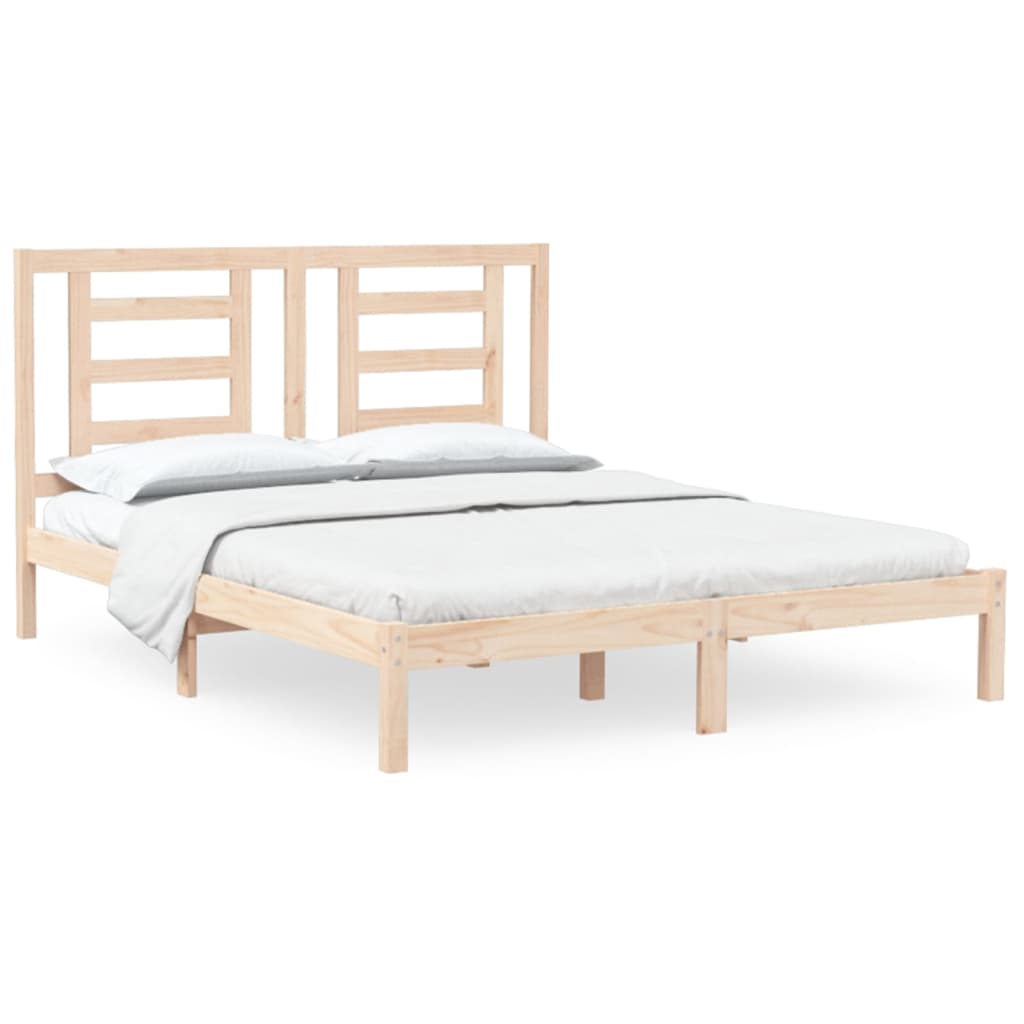 Sängram utan madrass 150x200 cm massiv furu