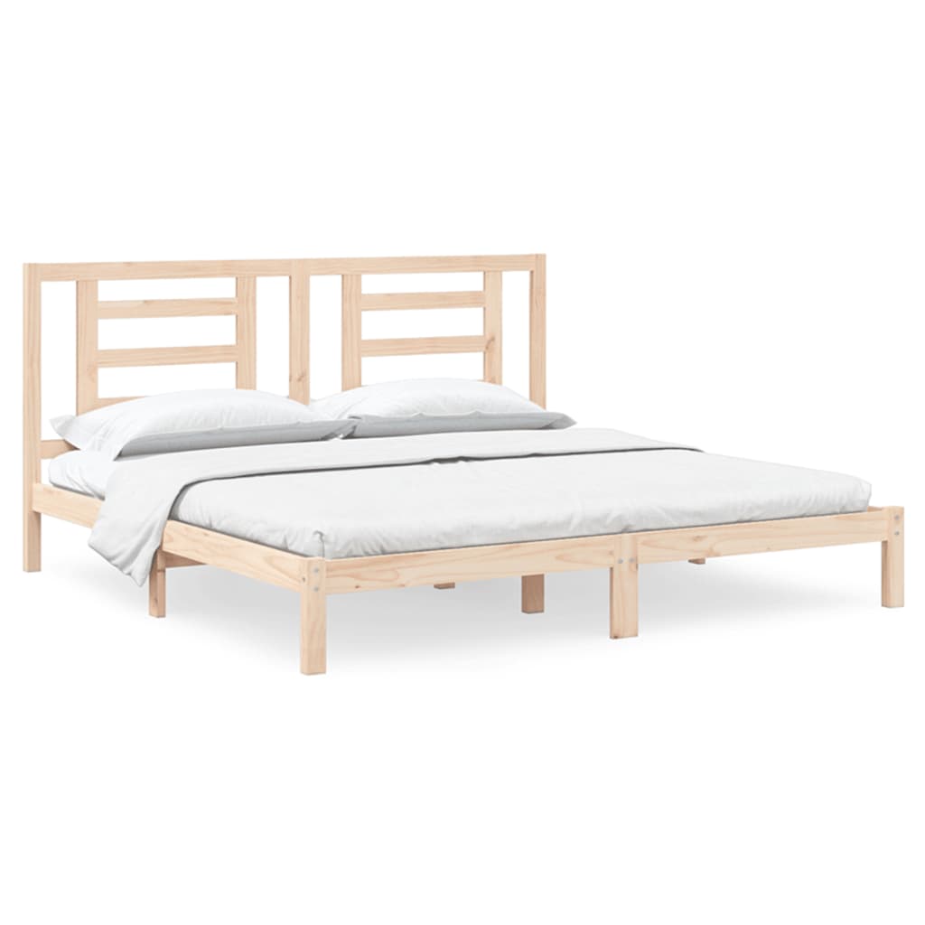 Sängram utan madrass 200x200 cm massiv furu