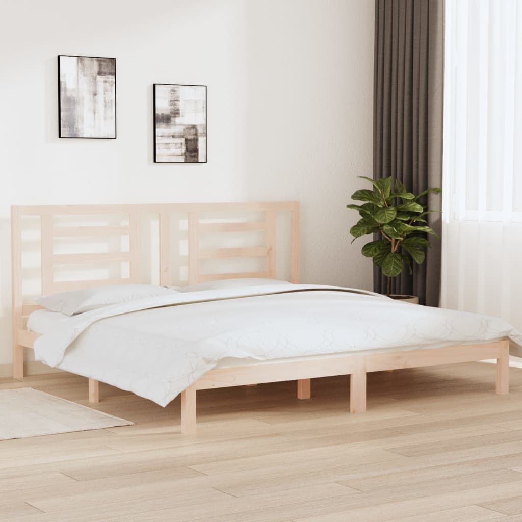 Sängram utan madrass 200x200 cm massiv furu