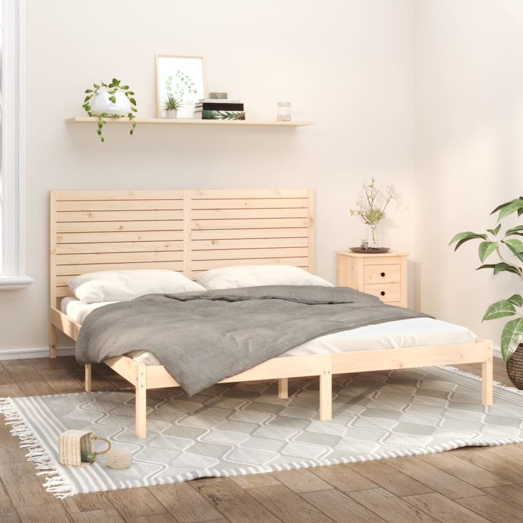 Sängram massivt trä 200x200 cm