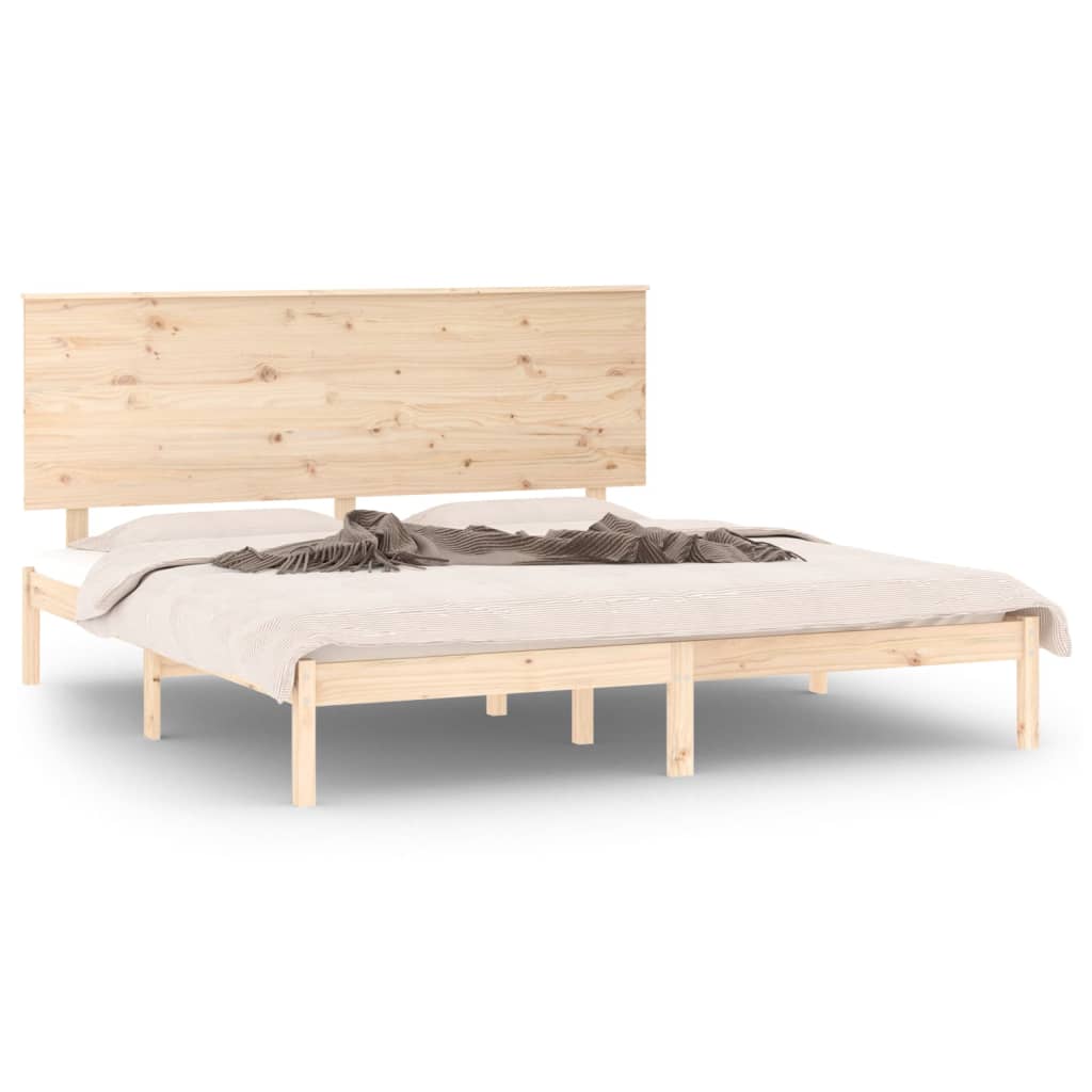 Sängram utan madrass 200x200 cm massiv furu