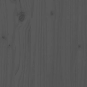 Sängram grå massivt trä 200x200 cm