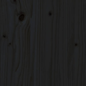 Sängram svart massivt trä 100x200 cm