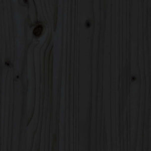 Sängram svart massiv furu 75x190 cm