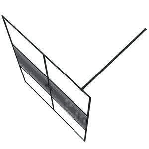 Duschvägg svart 140x195 cm klart ESG-glas