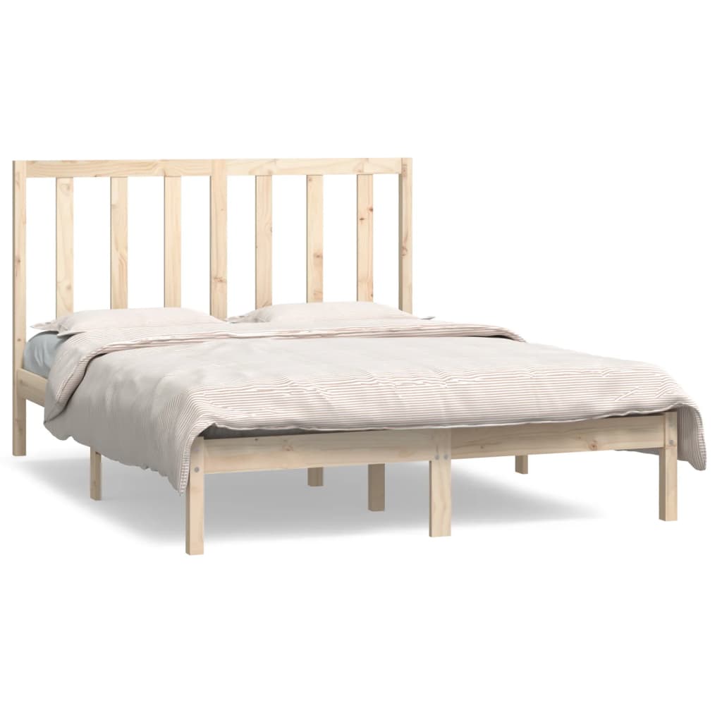 Sängram utan madrass 135x190 cm massiv furu