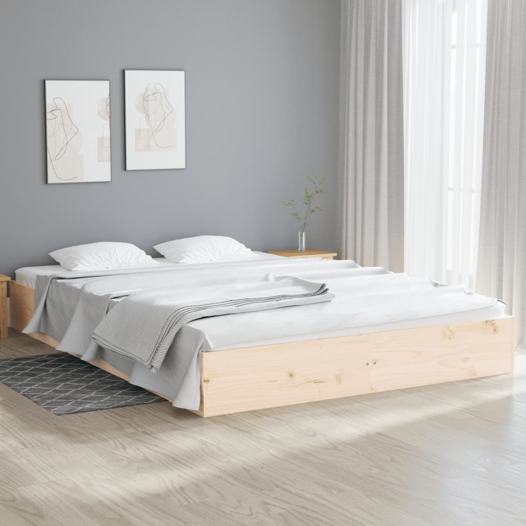 Sängram utan madrass massivt trä 140x200cm