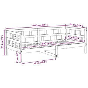 Dagbädd vit 90x200 cm massiv furu