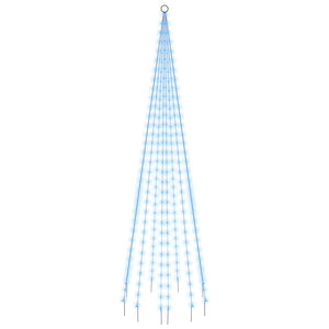 Julgran på flaggstång blå 310 LEDs 300 cm