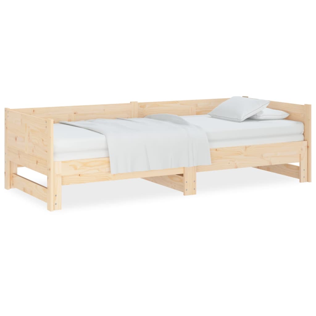 Utdragbar dagbädd massiv furu 2x(90x190) cm