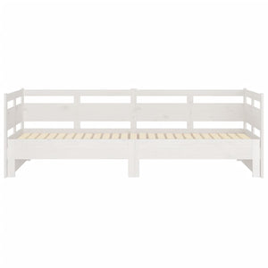 Dagbädd utdragbar vit massiv furu 2x(90x200) cm