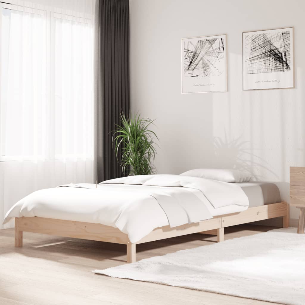 Stapelbar säng 75x190 cm massivt furuträ