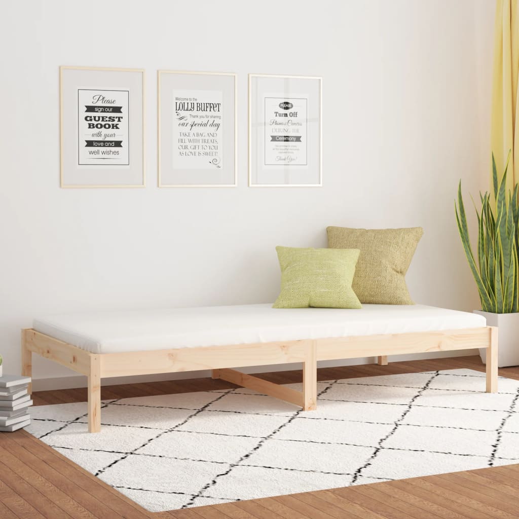Dagbädd utan madrass 90x200 cm massiv furu
