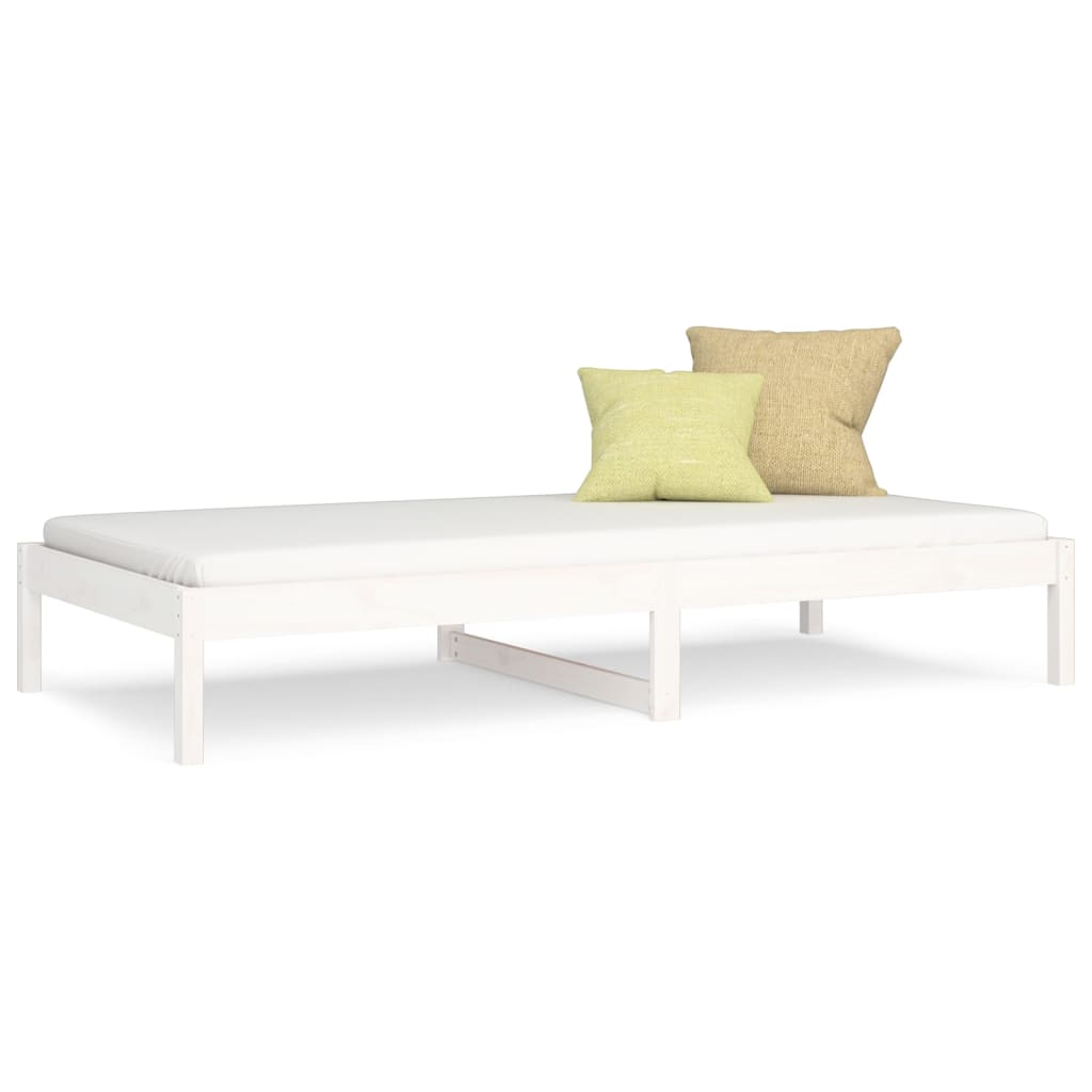 Dagbädd 90x190 cm massiv furu vit