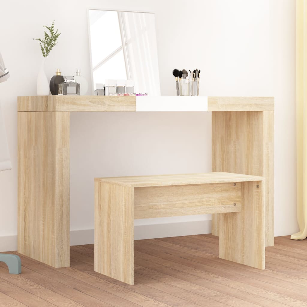Sminkpall sonoma-ek 70x35x45 cm konstruerat trä