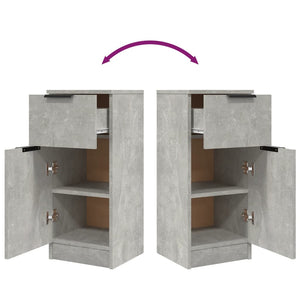 Byrå betonggrå 30x30x70 cm konstruerat trä