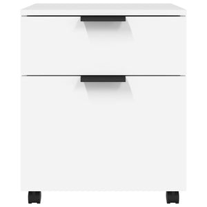 Dokumentskåp med hjul vit 45x38x54 cm konstruerat trä