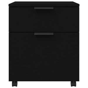 Dokumentskåp med hjul svart 45x38x54 cm konstruerat trä