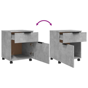 Dokumentskåp med hjul betonggrå 45x38x54 cm konstruerat trä