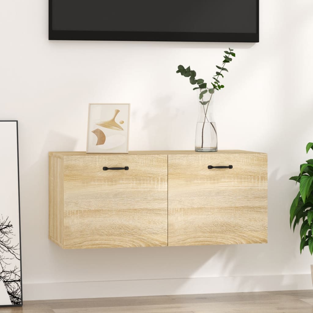Väggskåp sonoma-ek 80x36,5x35 cm konstruerat trä