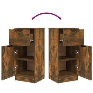 Förvaringsskåp rökfärgad ek 30x30x70 cm konstruerat trä