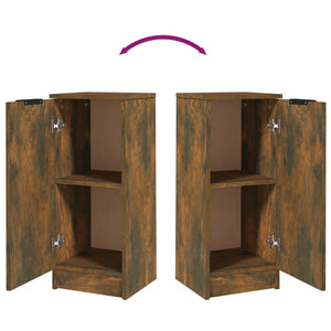 Skänkar 2 st rökfärgad ek 30x30x70 cm konstruerat trä