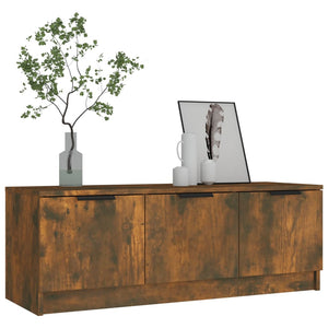 Tv-bänk rökfärgad ek 102x35x36,5 cm konstruerat trä