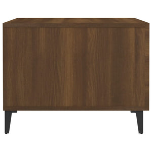 Soffbord med metallben brun ek 50x50x40 cm