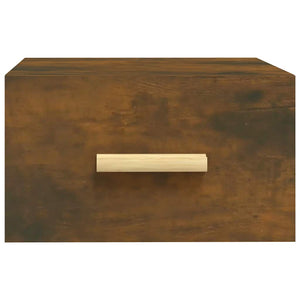 Väggmonterat sängbord rökfärgad ek 35x35x20 cm