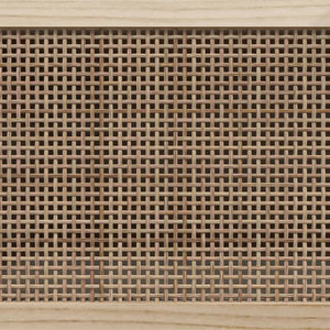 Skänk vit 60x30x70 cm massiv furu och naturlig rotting