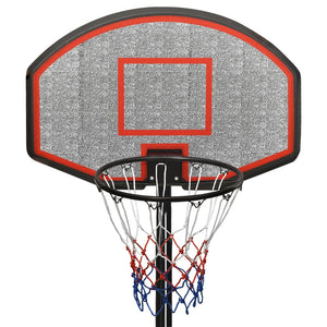 Basketkorg med stativ svart 237-307 cm polyeten