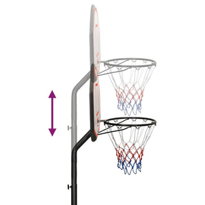 Basketkorg med stativ svart 237-307 cm polyeten