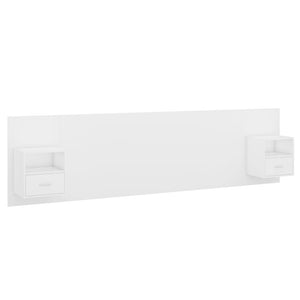 Sänggavel med lådor vit konstruerat trä