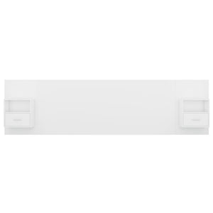 Sänggavel med lådor vit konstruerat trä