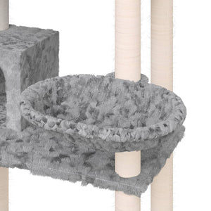 Katträd med klöspelare sisal ljusgrå 131 cm