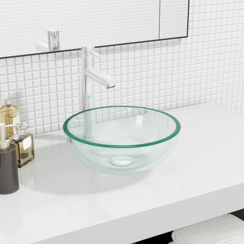 Handfat härdat glas 30x12 cm transparent