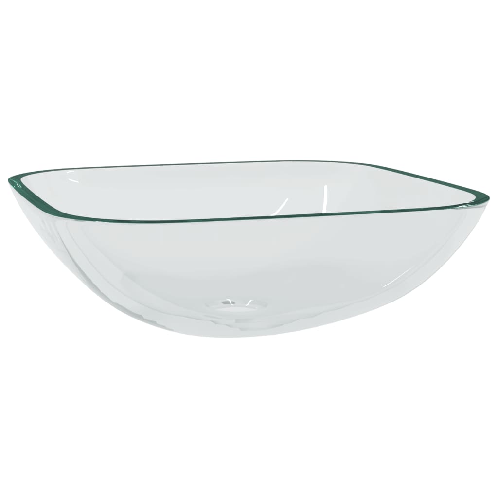 Handfat glas 42x42x14 cm transparent