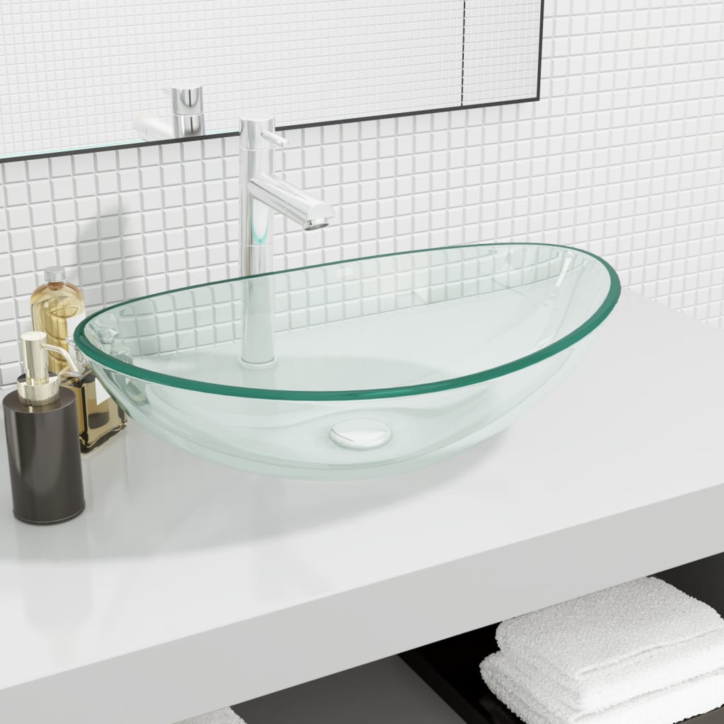 Handfat härdat glas 54,5x35x15,5 cm transparent