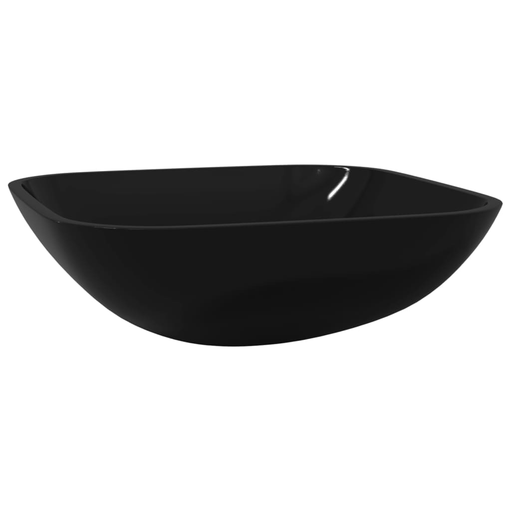 Handfat glas 42x42x14 cm svart